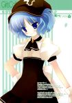  1girl absurdres blue_eyes blue_hair dress hat highres kawashiro_nitori natsume_eri solo touhou twintails 