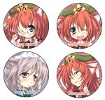  bad_id bespectacled blue_eyes blush bow braid cat_ears china_dress chinese_clothes frown glasses grey_eyes hairband hat hong_meiling izayoi_sakuya kemonomimi_mode long_hair lozelia maid open_mouth red_hair redhead short_hair silver_hair smile touhou twin_braids wink 