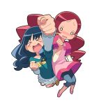  &gt;_&lt; blue_hair chibi foreshortening go_robots hanasaki_tsubomi hands heartcatch_precure! heartcatch_pretty_cure! kurumi_erika long_hair o_o open_mouth precure pretty_cure red_hair redhead smile twintails xd 