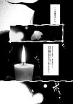  candle comic fire flame monochrome moth no_humans ryuhey touhou translated 