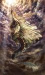  capcom dragon fins flying highres kosagi_rie monster monster_hunter monster_hunter_portable_3rd no_humans sky solo wings 