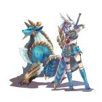  jinouga jinouga_(armor) midriff momori monster_hunter monster_hunter_portable_3rd silver_hair skirt sword weapon 