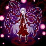  absurdres dress energy_ball gmot high_heels highres long_hair magic_circle multiple_wings pantyhose red_eyes shinki shoes side_ponytail silver_hair solo touhou very_long_hair wings 