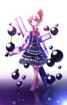 alternate_costume bare_shoulders barefoot blonde_hair chain chains choker cross dress frills hair_ribbon lolita_fashion red_eyes reflection ribbon rumia ryosios short_hair solo the_embodiment_of_scarlet_devil touhou wrist_cuffs youkai 