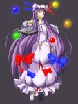  bad_id book crescent glowing hat highres jewelry niwatazumi patchouli_knowledge purple_hair red_eyes solo touhou 