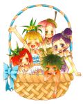  basket blonde_hair closed_eyes dress eyes_closed food food_themed_clothes fruit grapes green_eyes green_hair haru0412 multicolored_hair open_mouth orange original pear personification pineapple pink_hair purple_eyes purple_hair red_eyes red_hair redhead strawberry violet_eyes 