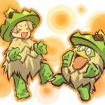  &gt;_&lt; barefoot blush_stickers brown_hair closed_eyes cosplay gloves hair hat hitec human ludicolo male moemon open_mouth personification pokemon pokemon_(creature) pokemon_(game) pokemon_rse short_hair smile xd 