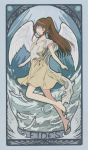  angel_wings barefoot card_captor_sakura closed_eyes highres inamori_yuzuru maria_holic parody screencap wings 