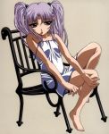  barefoot chair gotou_keiji hoshino_ruri kidou_senkan_nadesico long_hair lowres purple_hair simple_background sitting solo 