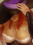  breasts cleavage dragon&#039;s_crown dragon's_crown hat long_hair red_hair redhead solo sorceress_(dragon&#039;s_crown) sorceress_(dragon's_crown) witch_hat yuza 