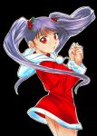  gotou_keiji hoshino_ruri kidou_senkan_nadesico long_hair long_sleeves official_art red_eyes simple_background smile solo traditional_media twintails 