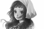 copyright_request eyelashes face head_scarf kinugoshi102 looking_at_viewer monochrome solo tears twin_braids 