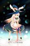  animal_ears artist_request bunny_ears hat highres irisu_kyouko irisu_syndrome source_request striped striped_legwear striped_thighhighs thighhighs witch_hat 