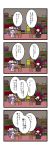  4koma bag black_wings book bookshelf chair comic crescent cutting dora_e happy hat head_wings highres koakuma long_hair multiple_girls necktie patchouli_knowledge purple_hair red_hair redhead shelf sitting sweatdrop table the_embodiment_of_scarlet_devil touhou translated translation_request wings 