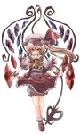  ascot blonde_hair bloomers bobby_socks boooo-im flandre_scarlet footwear hat long_hair mary_janes red_eyes shoes side_ponytail skirt socks solo the_embodiment_of_scarlet_devil touhou wings wrist_cuffs 