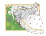  dress eyes_closed flower frills gosick hairband hands_clasped highres jakly jewelry lolita_fashion long_hair necklace profile silver_hair solo spoilers very_long_hair victorica_de_blois 