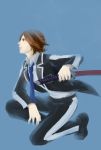  brown_hair highres kao-ism katana male necktie persona persona_2 school_uniform suou_tatsuya sword weapon 