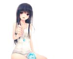  black_hair coffee-kizoku cure_girl ice_cream long_hair photoshop school_swimsuit shiramine_rika swimsuit white 