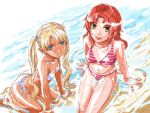  beach bikini blue_eyes dark_skin green_eyes gunslinger_girl petrushka swimsuit triela twintails white_bikini 