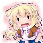  animal_ears blonde_hair cat_ears cat_tail chibi extra_ears hands_on_hips hoshizuki_(seigetsu) kemonomimi_mode mizuhashi_parsee open_mouth puru-see scarf solo tail touhou trembling 
