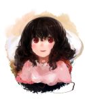  absurdres animal_ears bad_id black_hair bunny_ears bust highres inaba_tewi maccha_cocoa red_eyes smile solo touhou 
