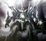  glowing hades_project_zeorymer lightning mecha no_humans orb smoke solo takayuuki zeorymer 