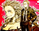  blonde_hair buckle dorohedoro earrings formal glasses grin hammer hand_in_pocket jewelry long_hair necktie noi_(dorohedoro) shin silver_hair smile suit tai_meshiko taimeshi tuxedo 