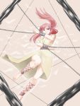  barefoot chain chains cross-laced_footwear cuffs dress feet jewelry magi_the_labyrinth_of_magic manacles morgiana necklace red_hair redhead sasasayama shackles toes white_dress 