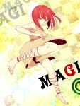  barefoot cross-laced_footwear dress feet fighting_stance jewelry magi_the_labyrinth_of_magic morgiana necklace red_hair redhead white_dress 
