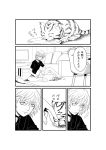  black_shirt cat choker comic crutch kouro_(apple2j) monochrome smile to_aru_majutsu_no_index translated translation_request 