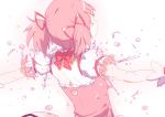  closed_eyes eyes_closed from_behind gloves kaname_madoka mahou_shoujo_madoka_magica outstretched_arms pink pink_hair short_hair spread_arms twintails ume_(plumblossom) 