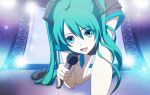  all_fours aqua_eyes aqua_hair bad_id hatsune_miku long_hair nanami_kazusa parody persona persona_4 solo twintails vocaloid 