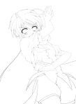  absurdres antennae cape girls_century highres lineart monochrome short_hair solo touhou transparent_background wriggle_nightbug 