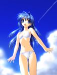  bikini blue_eyes blue_hair game_cg highres kanon long_hair minase_nayuki norizou_type-r sky swimsuit 