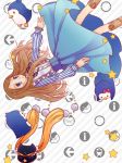  animal_hat bird blue_eyes blush boots bow brown_hair falling hat long_hair long_skirt mawaru_penguindrum penguin penguin_1-gou penguin_2-gou penguin_3-gou sideways siva skirt star takakura_himari 