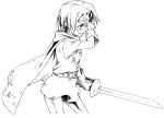  dragon_quest dragon_quest_iii gloves hero_(dq4) koto_(coto) monochrome roto sword weapon 