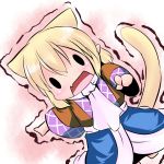  animal_ears blonde_hair cat_ears cat_tail chibi extra_ears hoshizuki_(seigetsu) kemonomimi_mode looking_at_viewer mizuhashi_parsee open_mouth point pointing puru-see scarf solo tail touhou trembling 