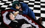  ciel_phantomhive coffin dead flower kuroshitsuji roses sebastian_michaelis 