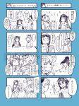  4koma akemi_homura comic danaka highres hot mahou_shoujo_madoka_magica monochrome multiple_girls refrigerator sakura_kyouko translation_request 
