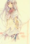  akemi_homura almordova arrow bow_(weapon) calligraphy_brush_(medium) graphite_(medium) hairband highres long_hair magical_girl mahou_shoujo_madoka_magica pantyhose purple_eyes purple_hair ribbon solo traditional_media violet_eyes watercolor_(medium) weapon 