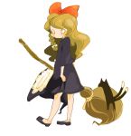  broom cat chen chen_(cat) cosplay drawr kiki kiki_(cosplay) kirisame_marisa majo_no_takkyuubin multiple_tails o_o oekaki simple_background tail touhou 