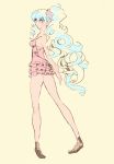  anasta bare_legs dress long_hair multicolored_hair nia_teppelin pink_dress ponytail solo tengen_toppa_gurren_lagann two-tone_hair 
