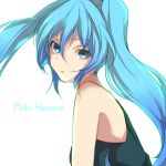  bare_shoulders blue_eyes blue_hair face hatsune_miku long_hair lowres simple_background solo tori_no_karaage twintails vocaloid 
