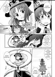  comic hat hinanawi_tenshi long_skirt mikagami_hiyori nagae_iku skirt tagme 