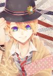  blonde_hair hat kurusu_shou male multicolored_eyes ragi_(pluie) solo uta_no_prince-sama 