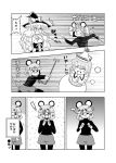  buttons comic dirt disney gloves hat kirisame_marisa long_hair merlin_prismriver mickey_mouse monochrome nagare_kei nazrin short_hair touhou translated 