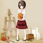  bad_id blush book bottle briefcase brown_eyes brown_hair easel fatal_frame fatal_frame_4 hat jacket jewelry necklace paint paintbrush palette short_hair skirt tsukimori_madoka vader_(n.r.t.a.) 