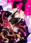  ateka black_legwear elbow_gloves gloves hat long_hair long_skirt mawaru_penguindrum orange_hair panties princess_of_the_crystal red_eyes skirt star takakura_himari thigh-highs thighhighs underwear upside-down white_panties 