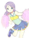  cheerleader higebu inazuma_eleven inazuma_eleven_(series) kudou_fuyuka long_hair open_mouth pom_poms purple_hair skirt 