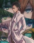  brown_hair eyes faris_nyannyan glasses hands_in_pockets hashida_itaru inaba-no-kuni-tottori kiryuu_moeka labcoat makise_kurisu okabe_rintarou purple_eyes shiina_mayuri steins;gate urushibara_luka urushibara_ruka violet_eyes yellow_eyes 